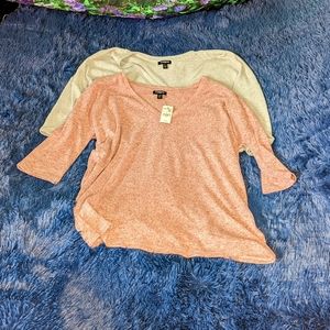 2 Short Sleeve V Neck Shirts